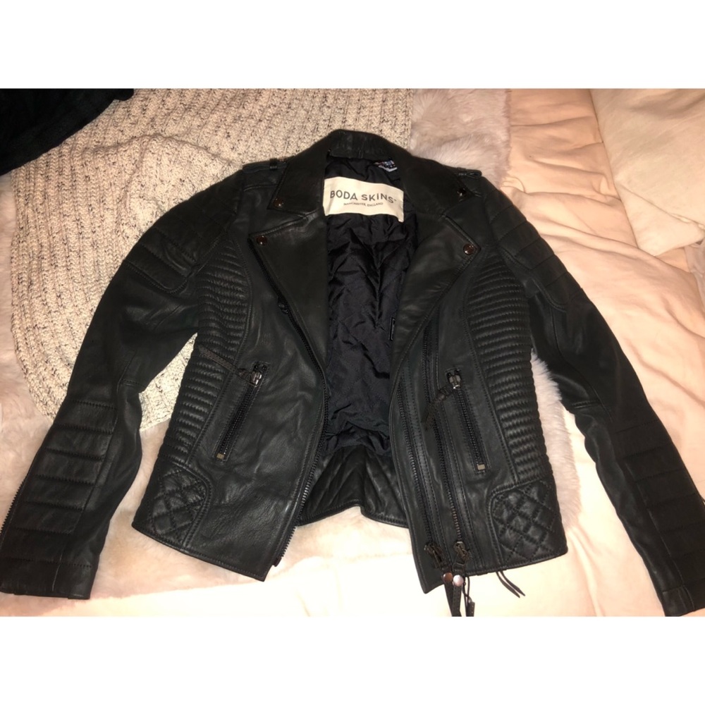 Boda Skins Kay Michael leather jacket NWT